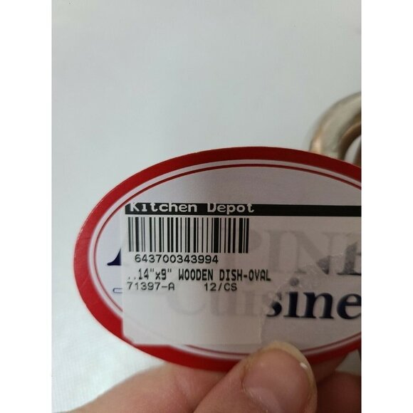 OVAL Wood Serving Dish Platter with Metal Handles Kitchen Depot Alpine Cuisine - Picture 4 of 6